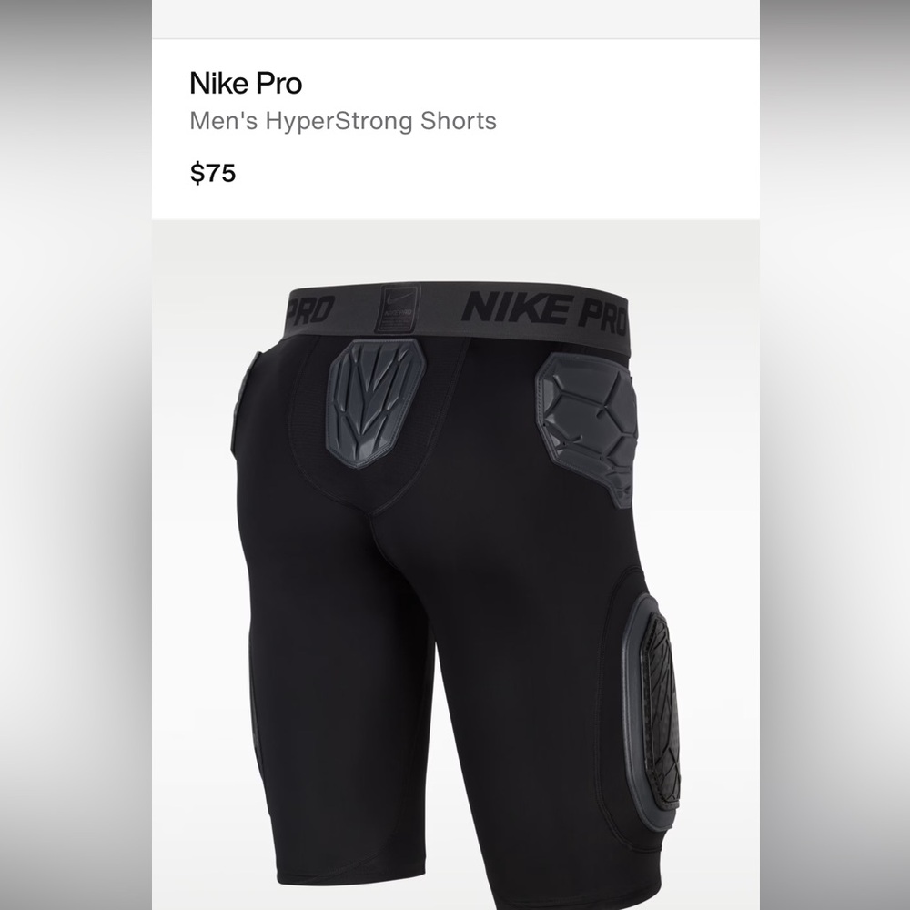 Nike Pro Black Padded Shorts football hyper strong shorts MEDIUM - Picture 6 of 6